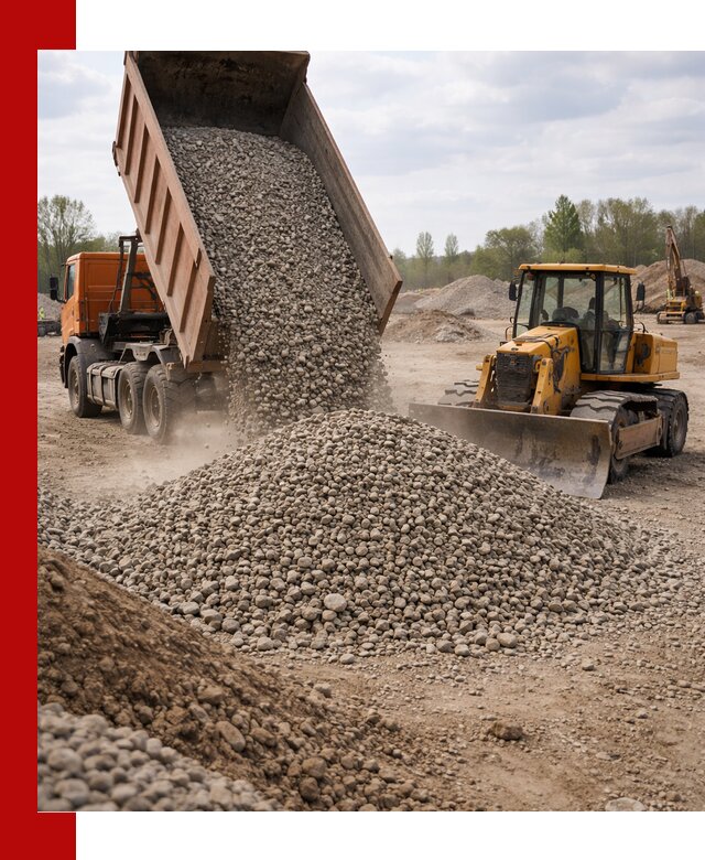 Доставка гравийного щебня фракции 40-70 в Краснокаменске