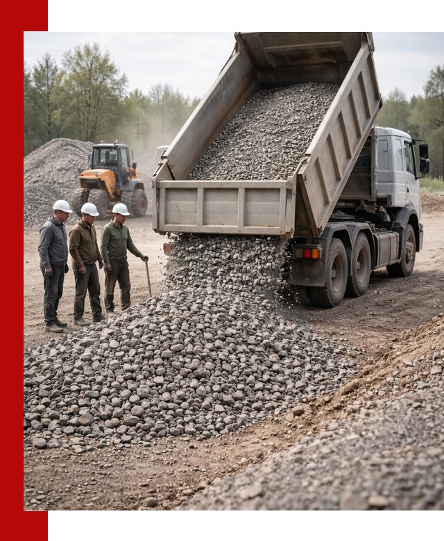 Доставка гравийного щебня фракции 70-120 в Краснокаменске