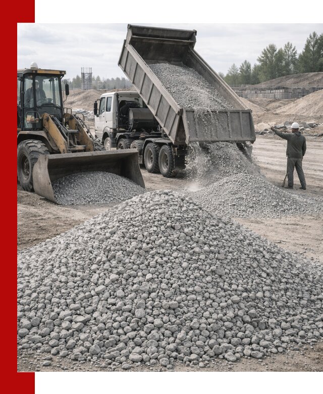 Доставка известнякового щебня фр. 5–20 в Краснокаменске