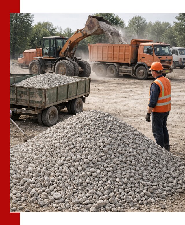 Доставка известнякового щебня фракция 20–40 в Краснокаменске