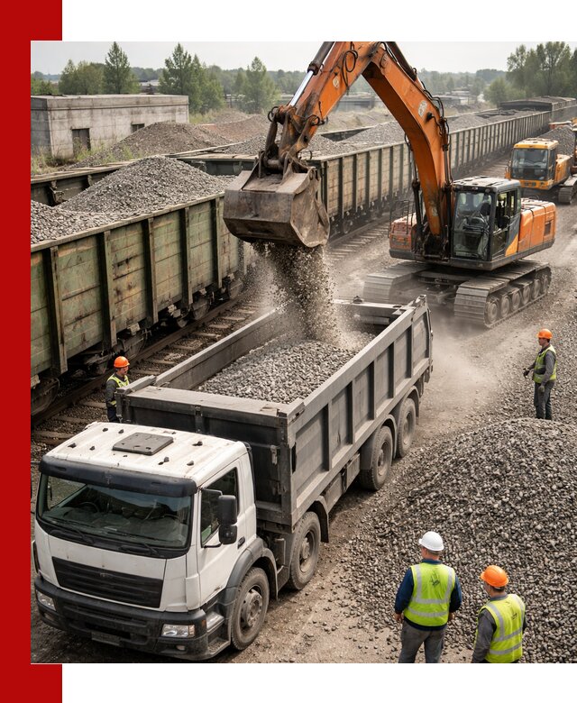 Железнодорожный щебень фракция 25–60 для поставок в Краснокаменске