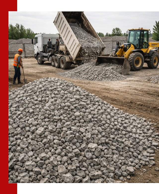 Доставка бетонного щебня фракции 40-70 в Краснокаменске