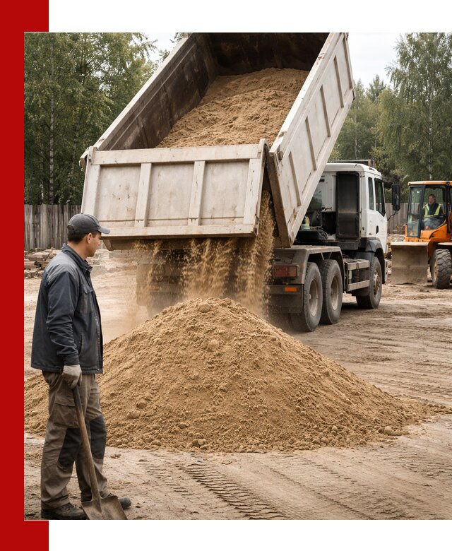 Доставка и продажа песка с разгрузкой в Краснокаменске