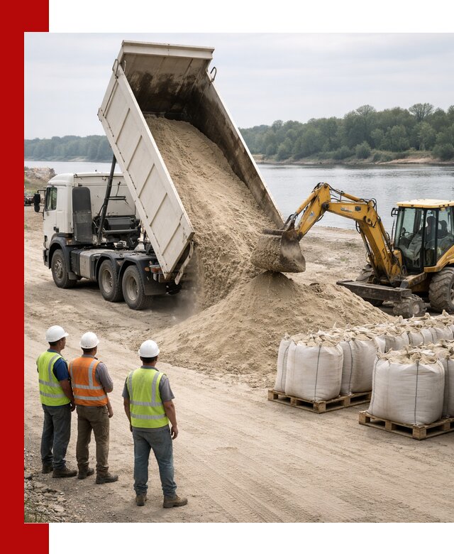 Доставка речного песка в Краснокаменске самосвалами и погрузкой