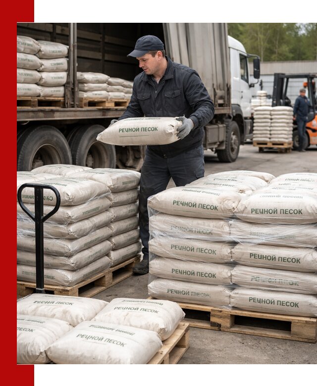 Речной песок в мешках с доставкой в Краснокаменске