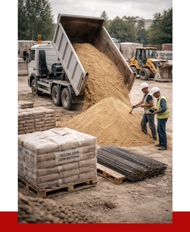 Песок для бетона в Краснокаменске от 2555 р. с доставкой, ПРОНЕРУДКсн