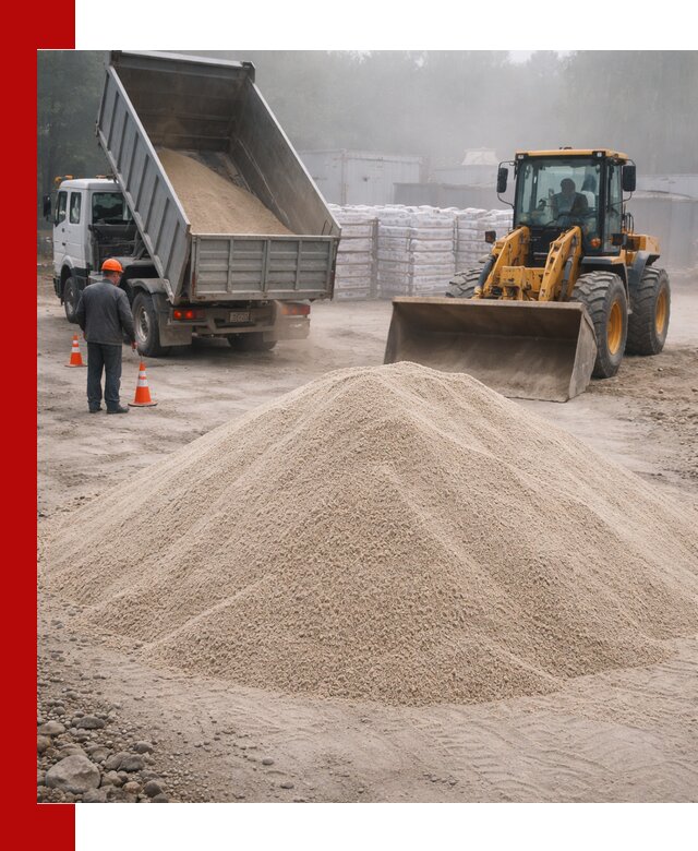 Кварцевый песок фракция 0–8 для стройработ в Краснокаменске
