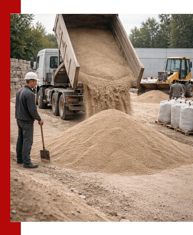 Кварцевый песок фракция 0–3 мм с доставкой в Краснокаменске