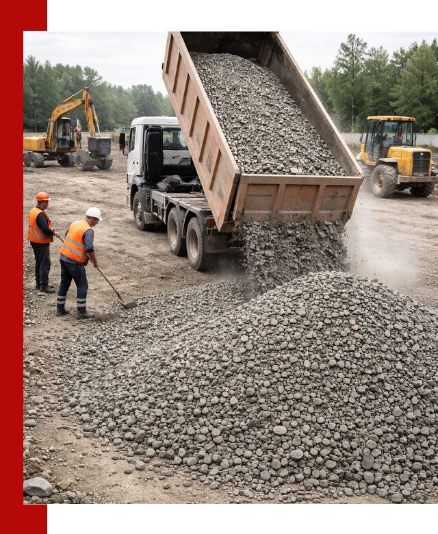 Доставка гравия фракции 40-70 в Краснокаменске оптом и в розницу