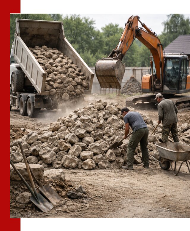 Доставка и разгрузка бутового камня в Краснокаменске