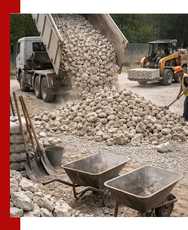 Доставка и продажа бутового известнякового камня в Краснокаменске