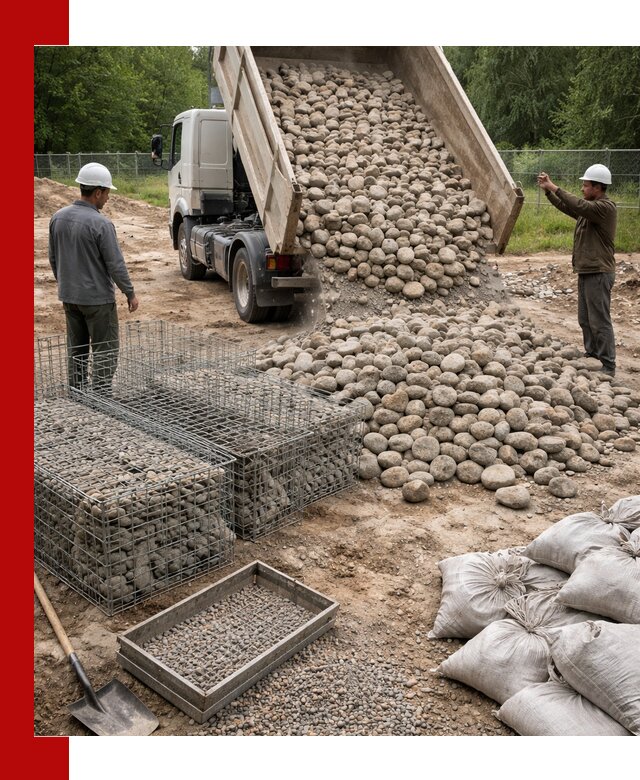 Камень для габионов фракция 70–151 в Краснокаменске