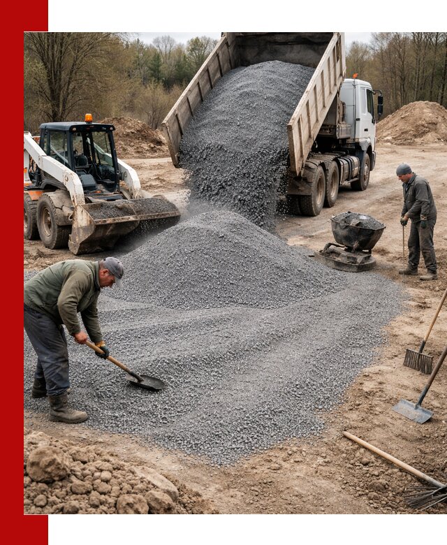 Отсев для подсыпки в Краснокаменске — доставка и подсыпка на участок