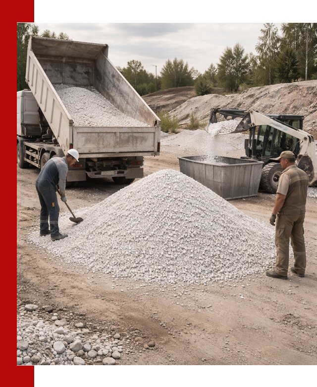 Доставка и продажа белой мраморной крошки в Краснокаменске