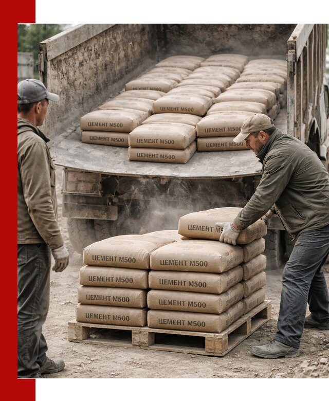 Цемент М500 с доставкой самосвалом в Краснокаменске
