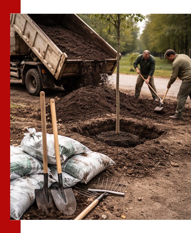 Грунт для посадки деревьев в Краснокаменске — доставка и подготовка почвы