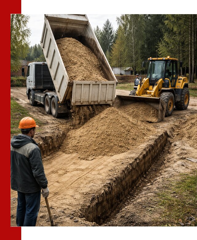 Доставка песчаного грунта в Краснокаменске для строительных работ