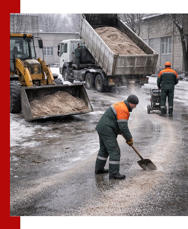 Реагент против гололеда с доставкой и нанесением в Краснокаменске