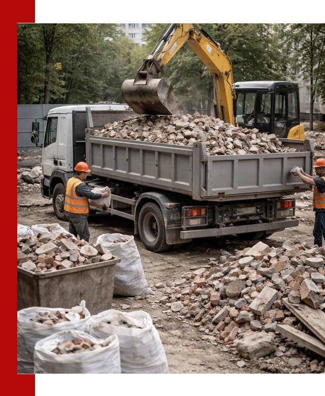 Вывоз строительного мусора в Краснокаменске с самосвалами и контейнерами