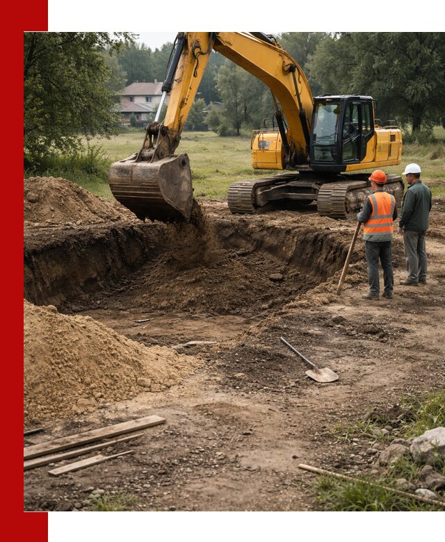 Рытье котлована под фундамент в Краснокаменске (быстро и недорого)