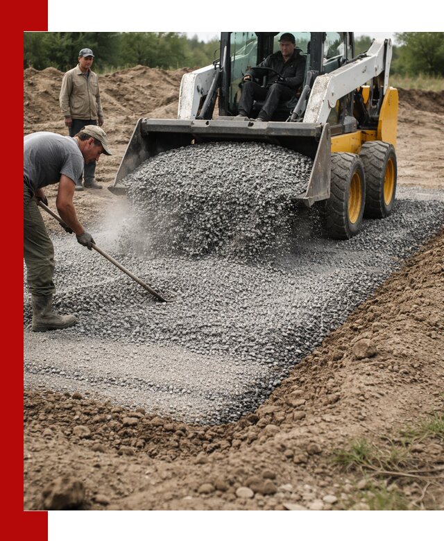 Устройство щебеночной подушки в Краснокаменске для дорог и фундаментов